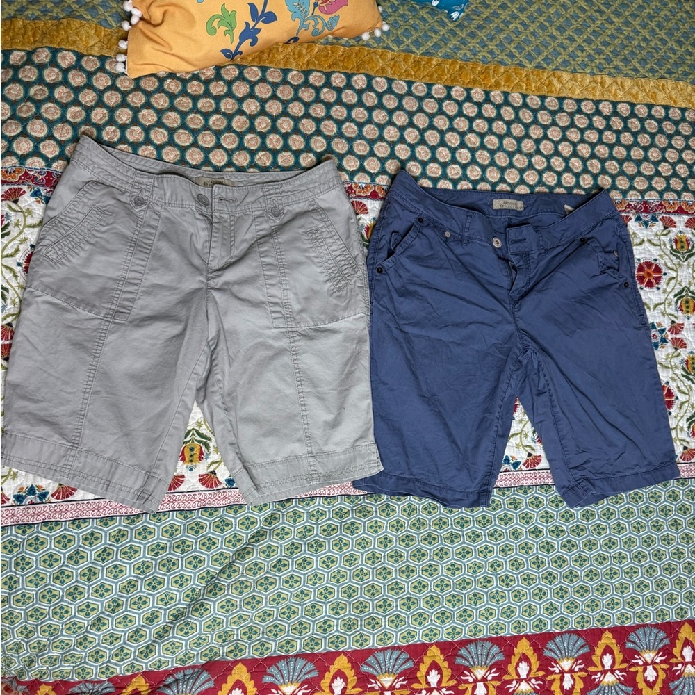 Natural Reflections Gray and Blue Women's Bermuda Shorts